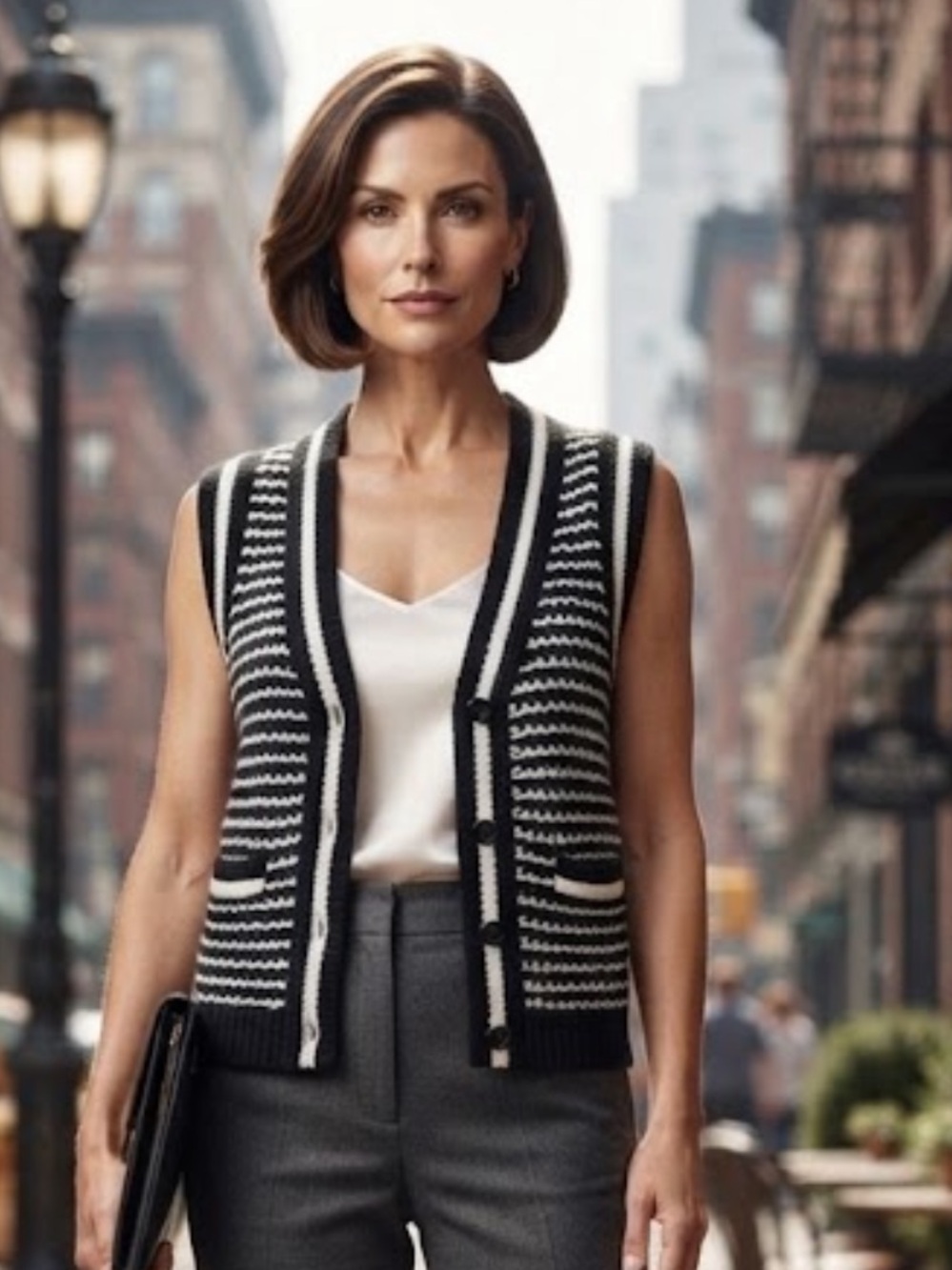 NWT LOFT Open Knit Crochet V Neck Cardigan Sweater Vest Small